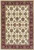 8' Ivory And Red Octagon Floral Vines Area Rug