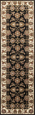 5' X 8' Black Or Ivory Floral Bordered Area Rug