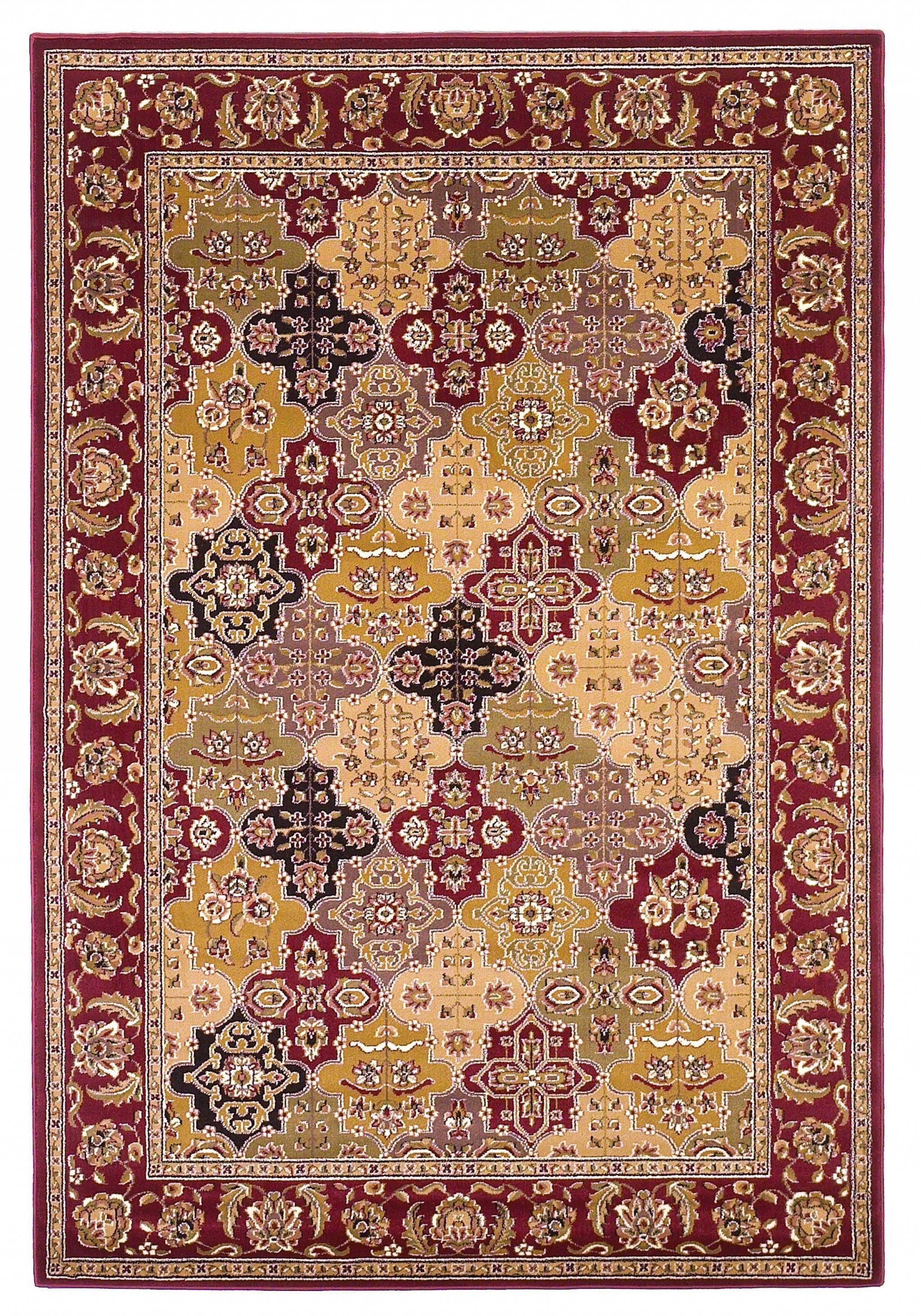 8'X11' Red Machine Woven Traditional Quatrefoil Indoor Area Rug