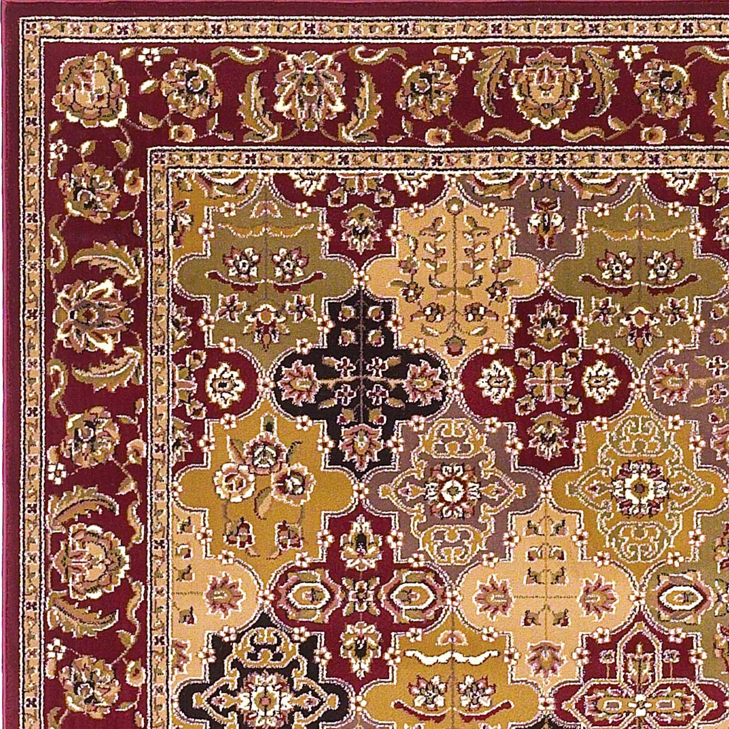 8'X11' Red Machine Woven Traditional Quatrefoil Indoor Area Rug