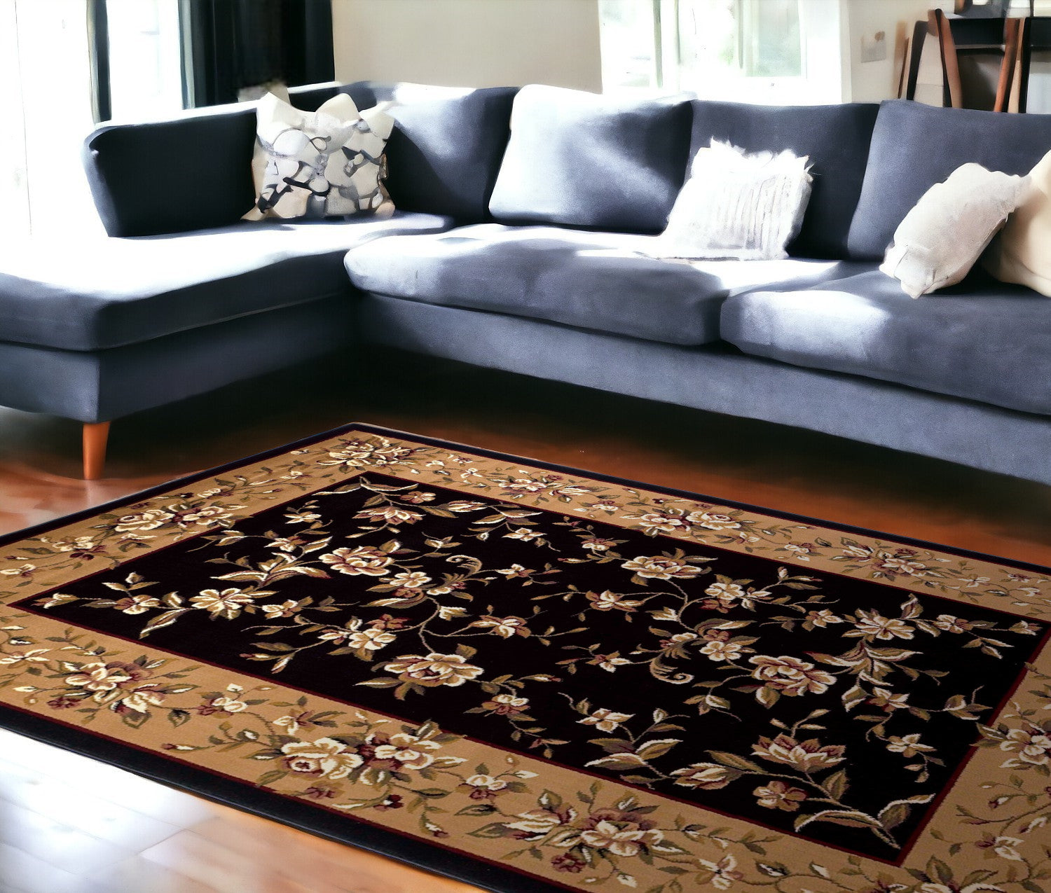 9' X 13'  Polypropylene Black Or  Beige Area Rug