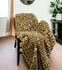 50" X 70" Brown and Black Faux Fur Animal Print Plush Throw Blanket