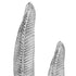 Rough Silver Tall Thin Set Of 2 Leaves