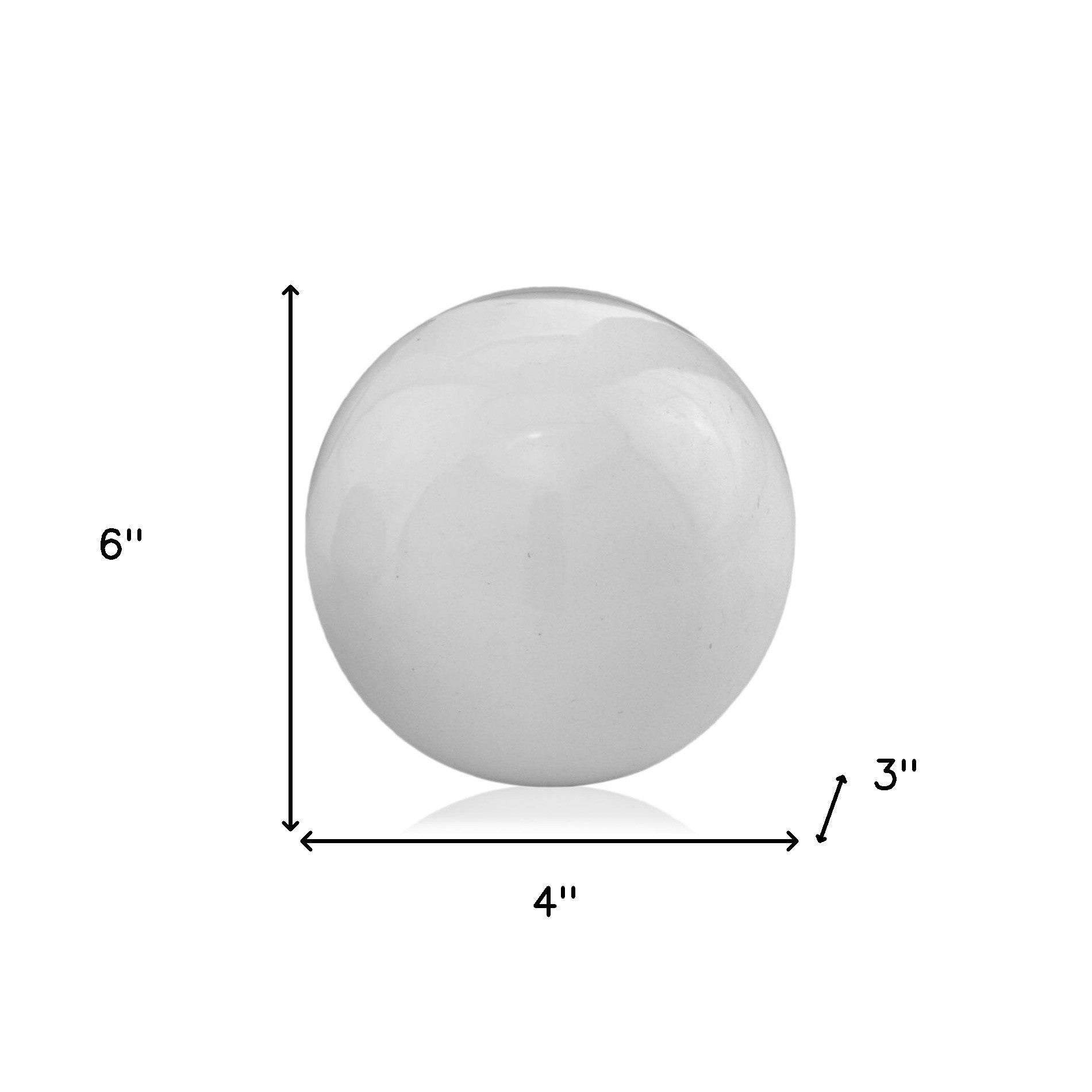 3" White Enameled Aluminum Decorative Sphere