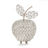 8" Silver and Faux Crystal Decorative Apple Tabletop Sculpture