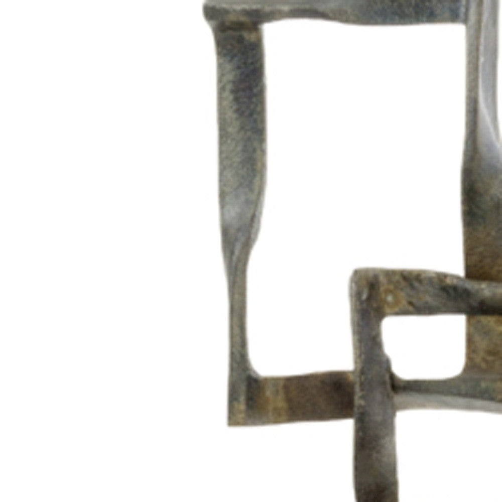 26" Bronze Metal Modern Abstract Tabletop Sculpture