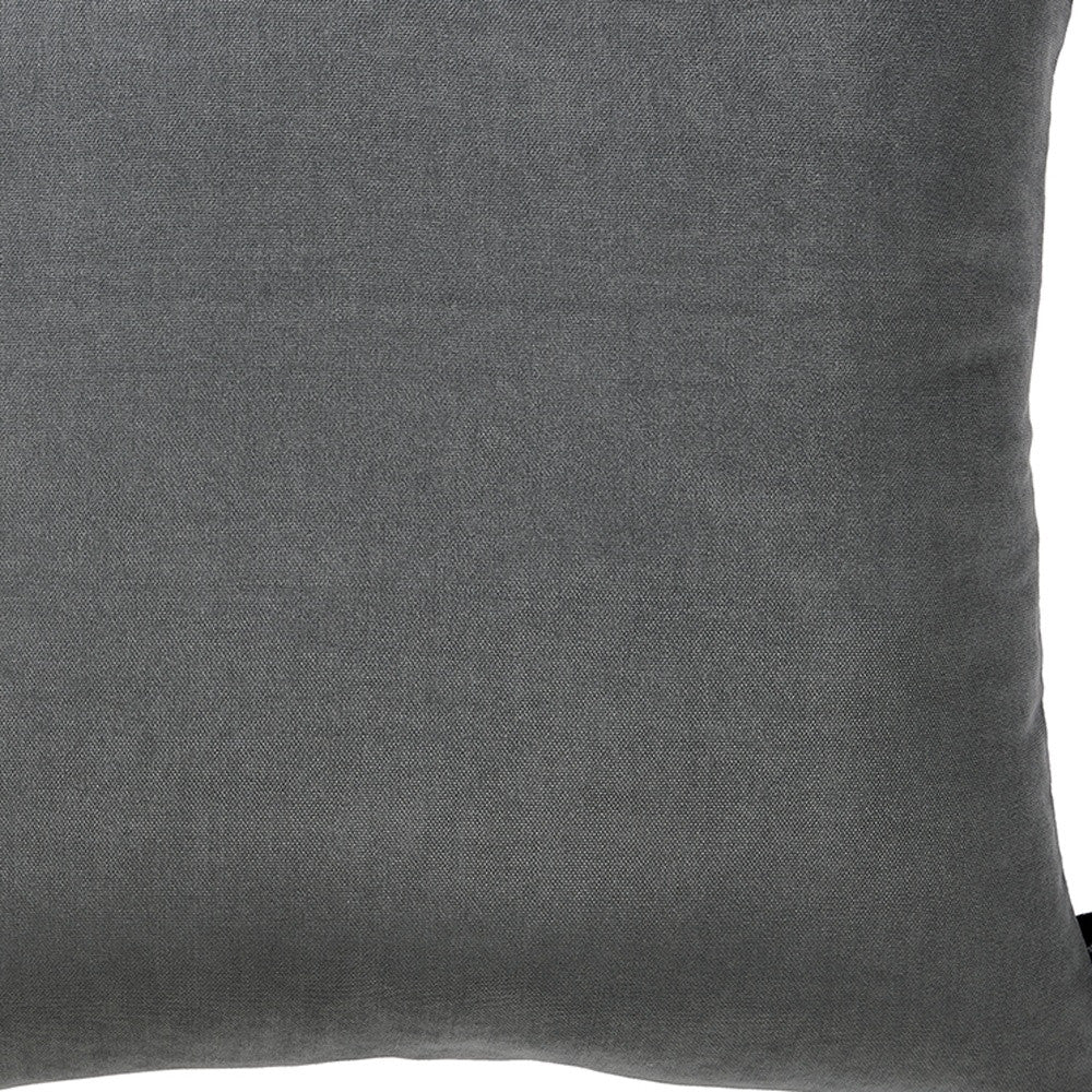 Set Of 2 Grey Brushed Twill Decorative Throw Pillow Covers