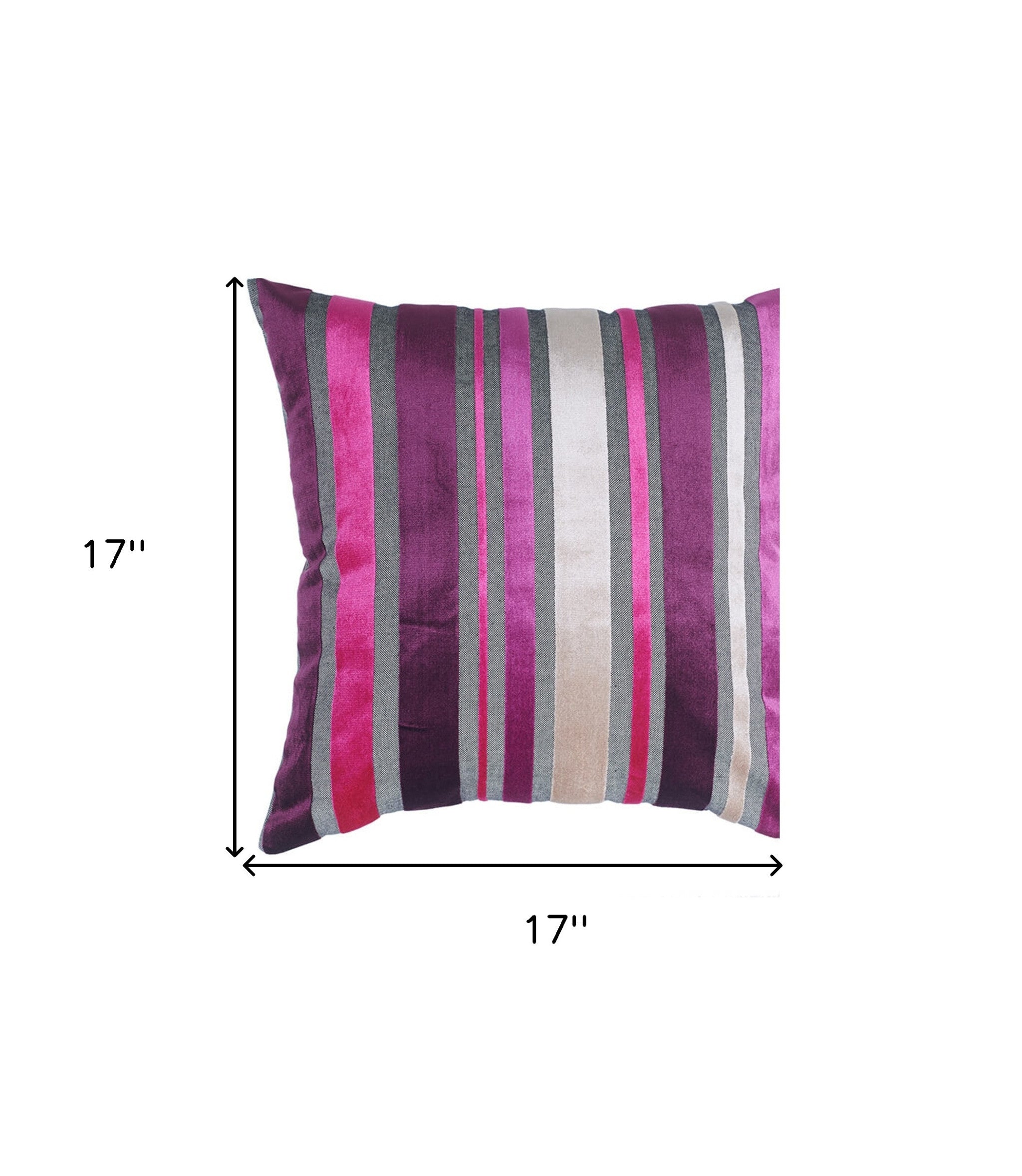 Set Of 2 Purple Varigated Stripe Decorative Pillow Covers