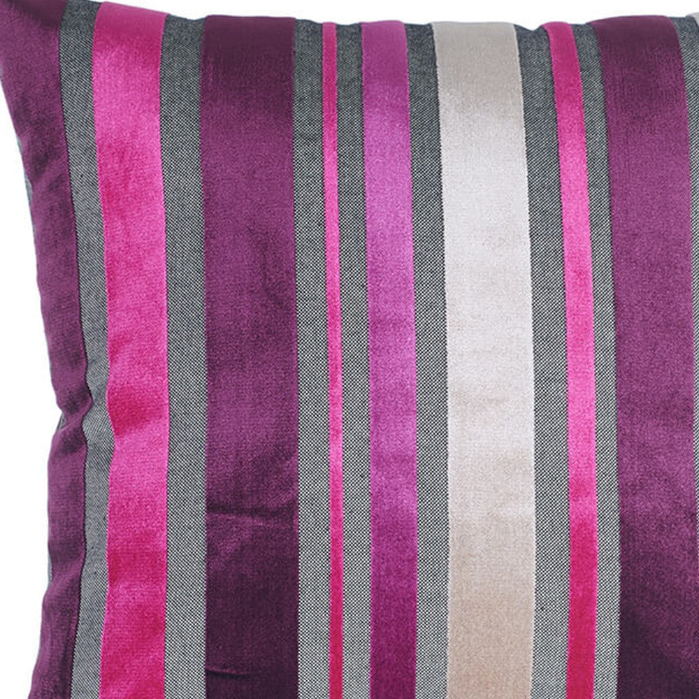 Set Of 2 Purple Varigated Stripe Decorative Pillow Covers