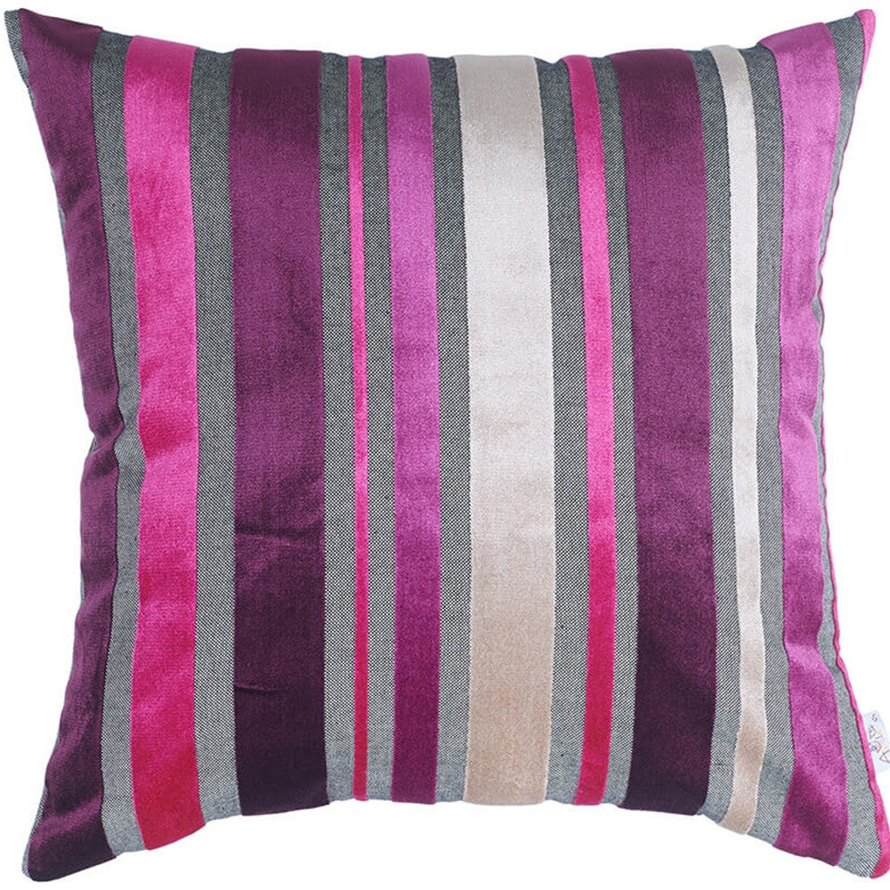 Set Of 2 Purple Varigated Stripe Decorative Pillow Covers