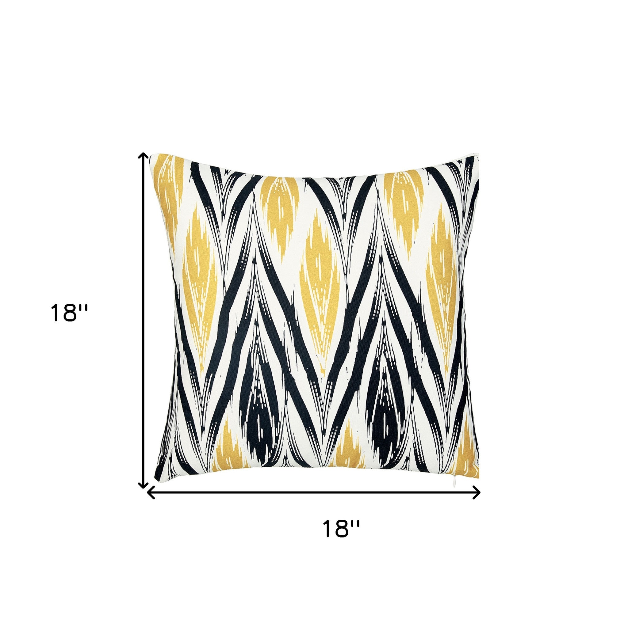 Black And  Yellow Zig Zag Decorative Throw Pillow Cover