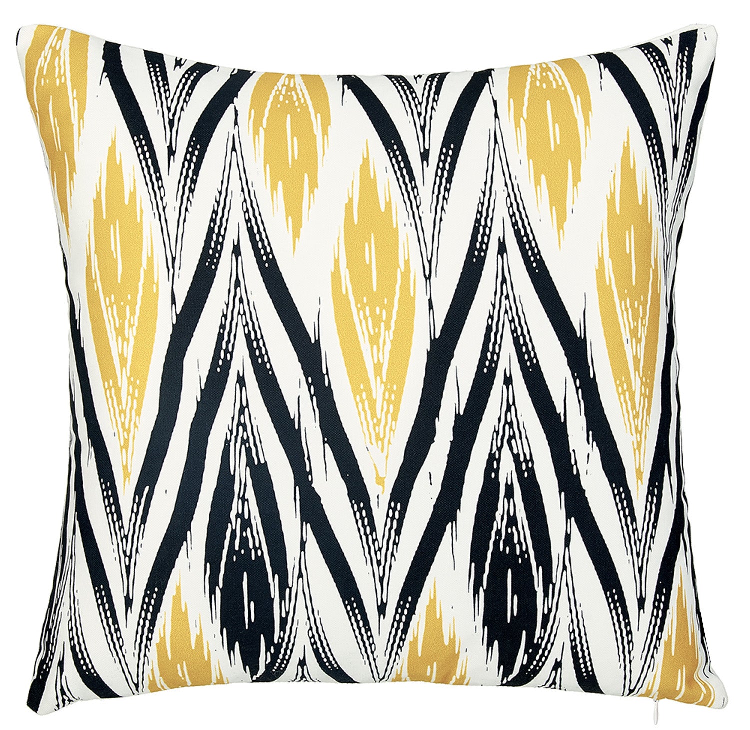 Black And  Yellow Zig Zag Decorative Throw Pillow Cover