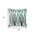 Black White And Green Long Ikat Decorative Throw Pillow Cover