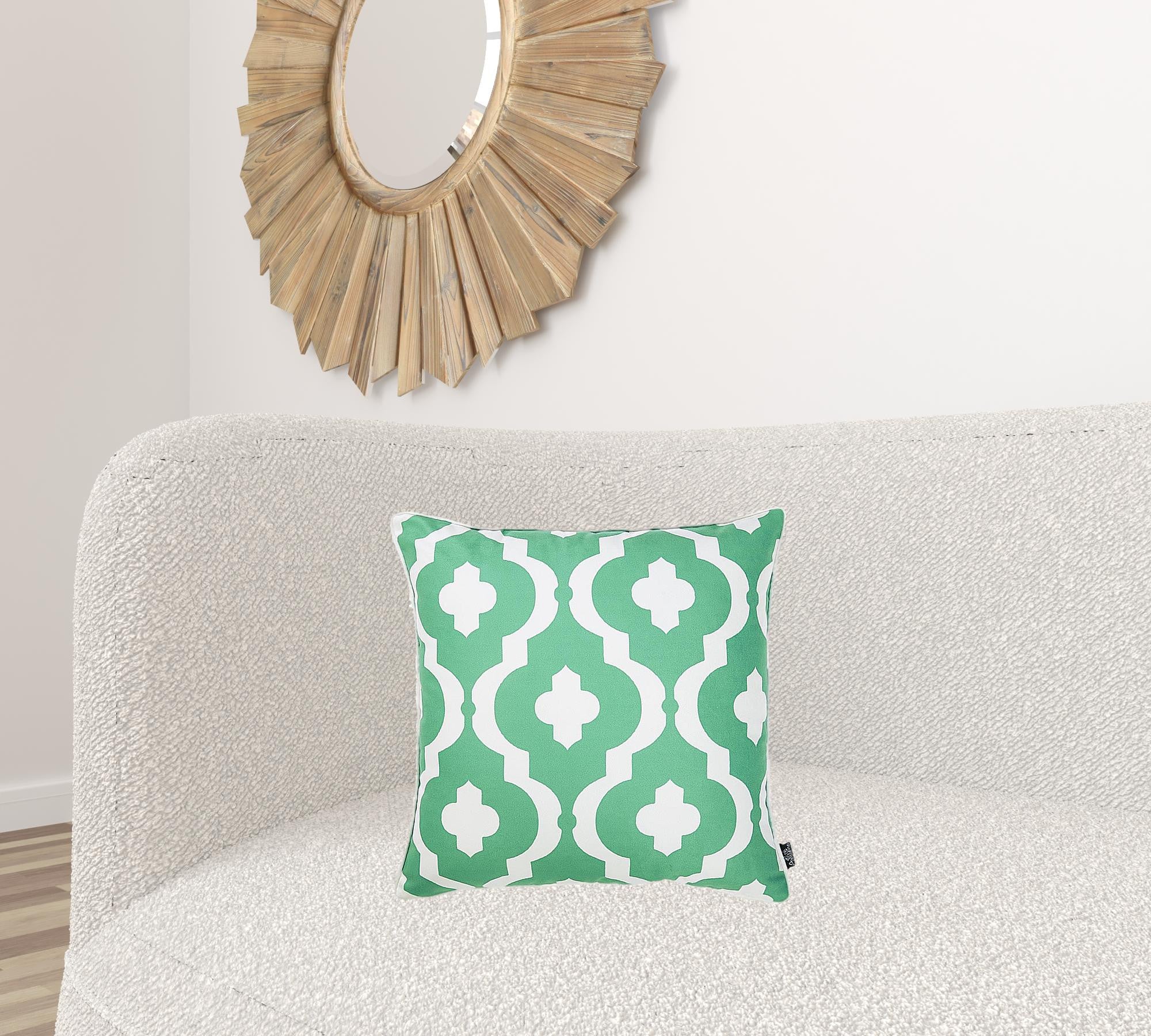 Turquoise Moroccan Geo Decorative Throw Pillow Cover