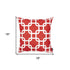 Red Lattice Decorative Throw Pillow Cover