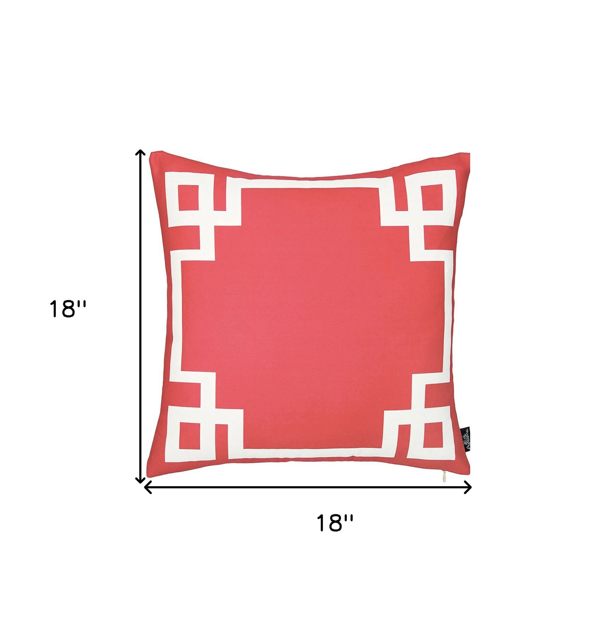 Square Red And White Geometric Decorative Throw Pillow Cover