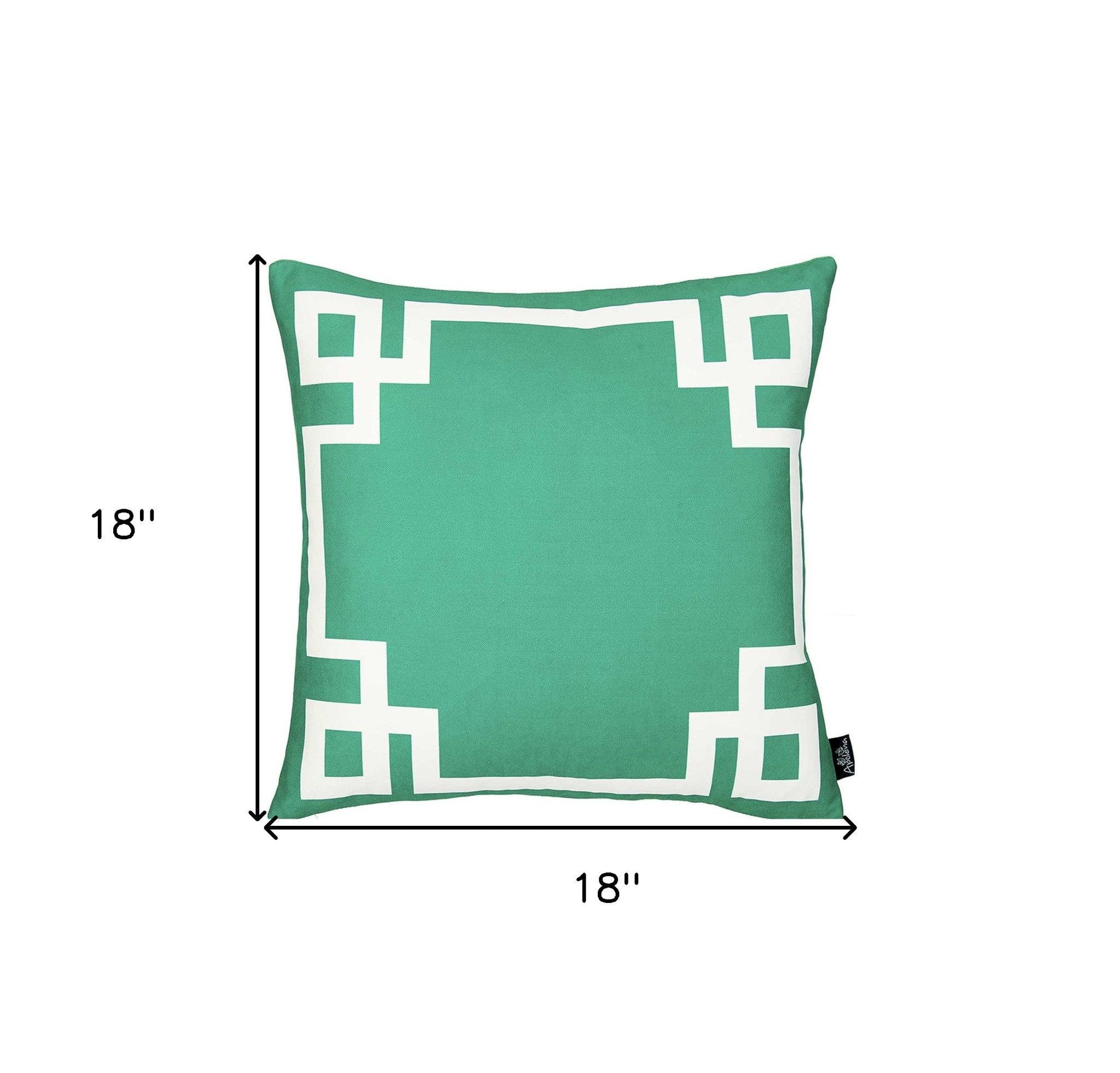 Grass Green And White Geometric Decorative Throw Pillow Cover