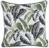 Black White And Green Tropical Leaf Throw Pillow Cover