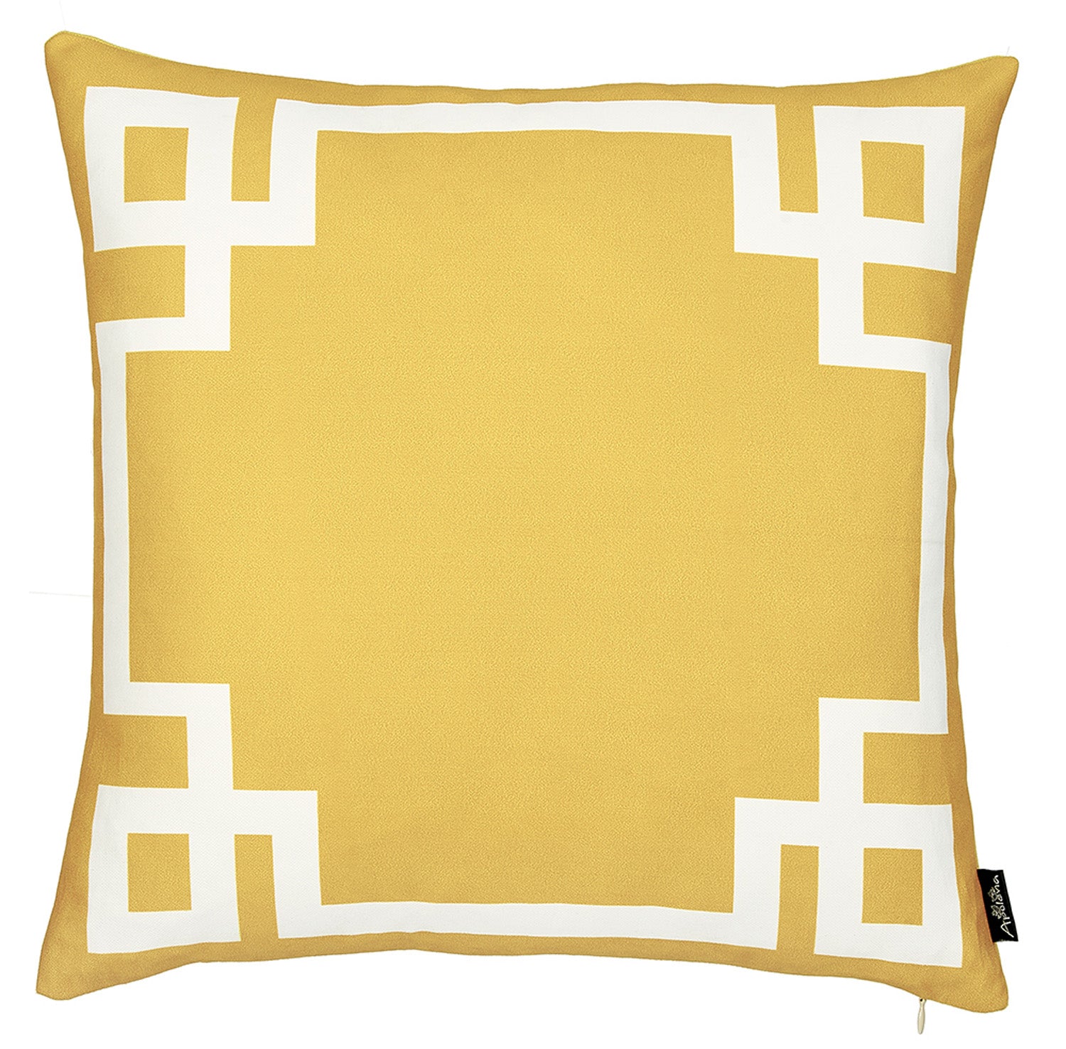 Yellow And White Geometric Decorative Throw Pillow Cover