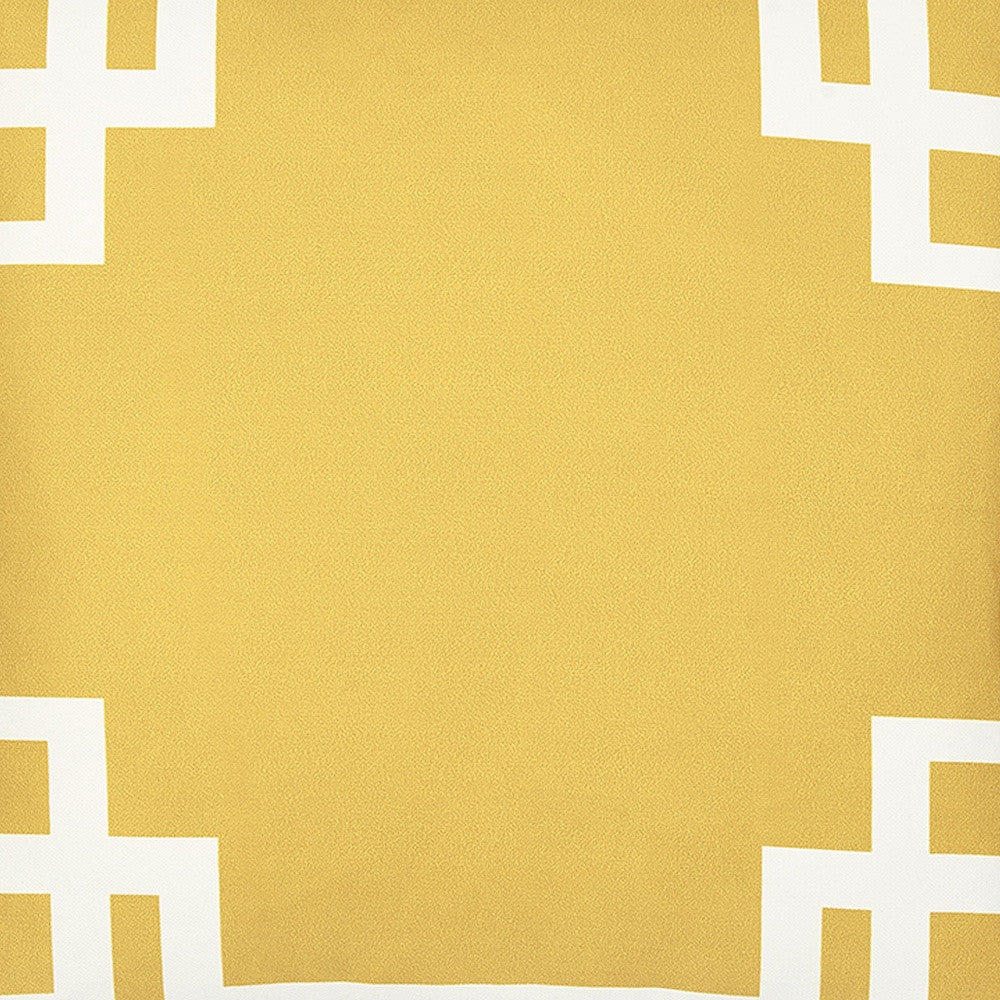 Yellow And White Geometric Decorative Throw Pillow Cover