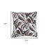 Brown Jacquard Tropical Leaf Decorative Throw Pillow Cover