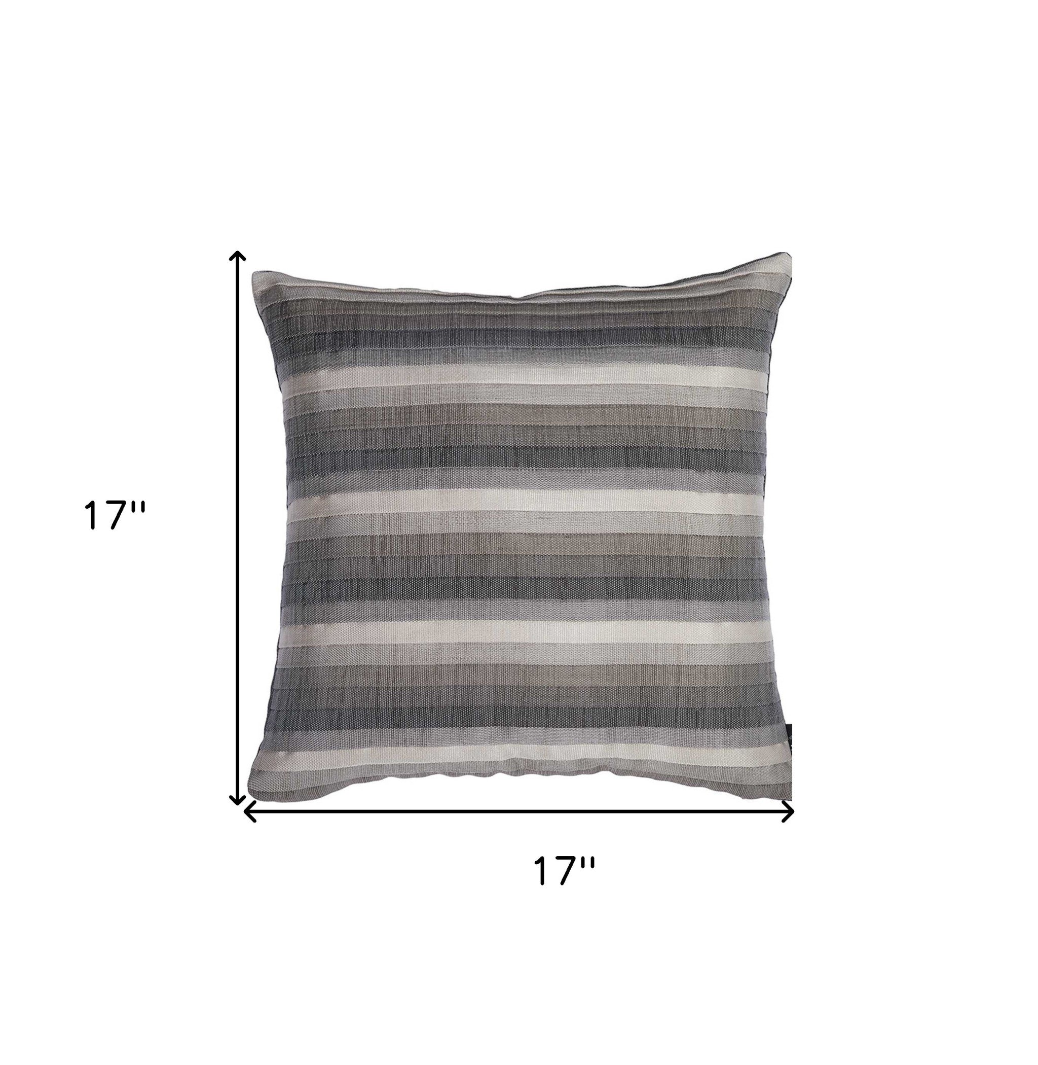 Gray Taupe And White Stripe Decorative Throw Pillow Cover