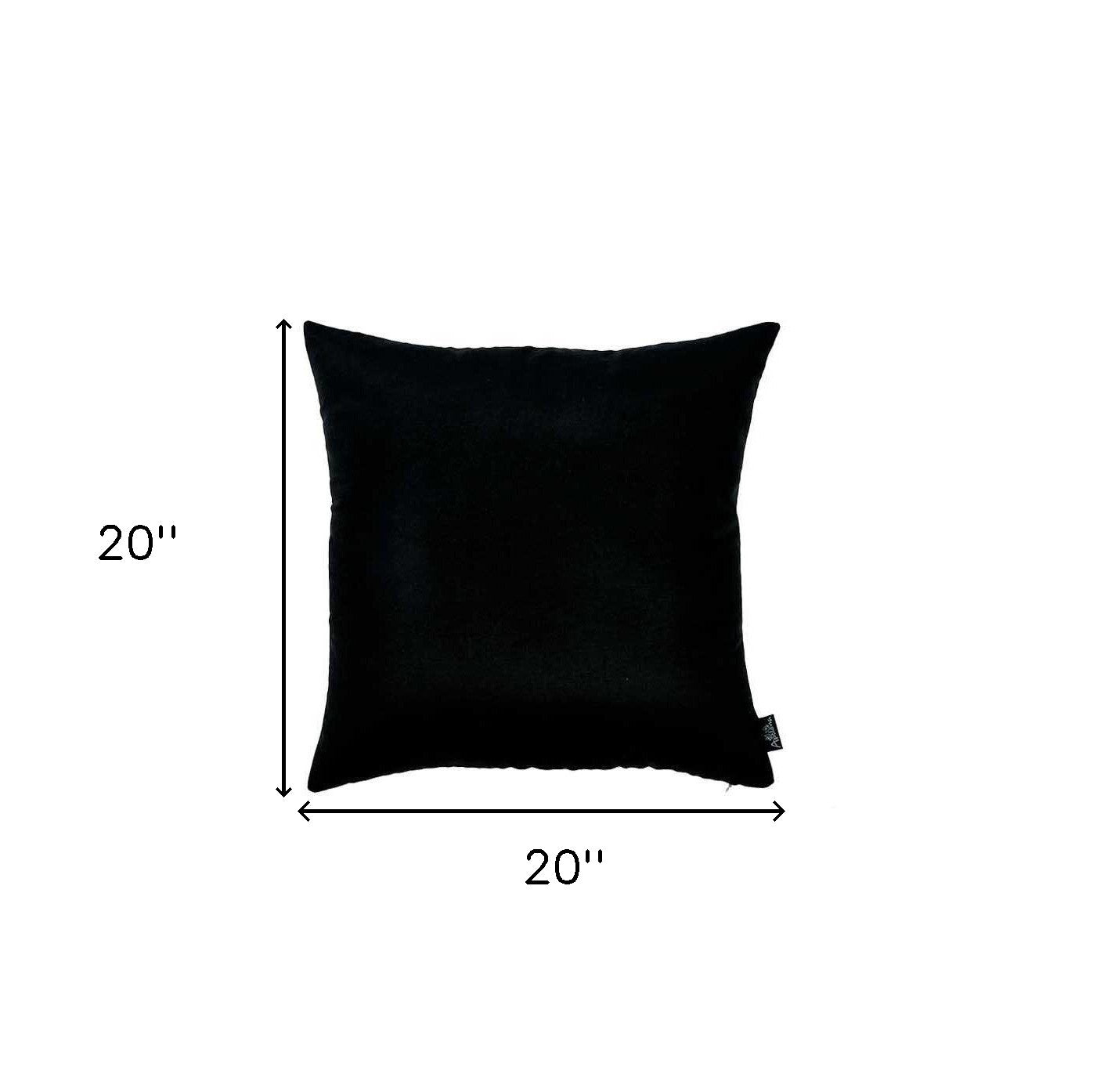 Set Of 2 Black Brushed Twill Decorative Throw Pillow Covers