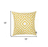 Yellow And White Printed Decorative Throw Pillow Cover