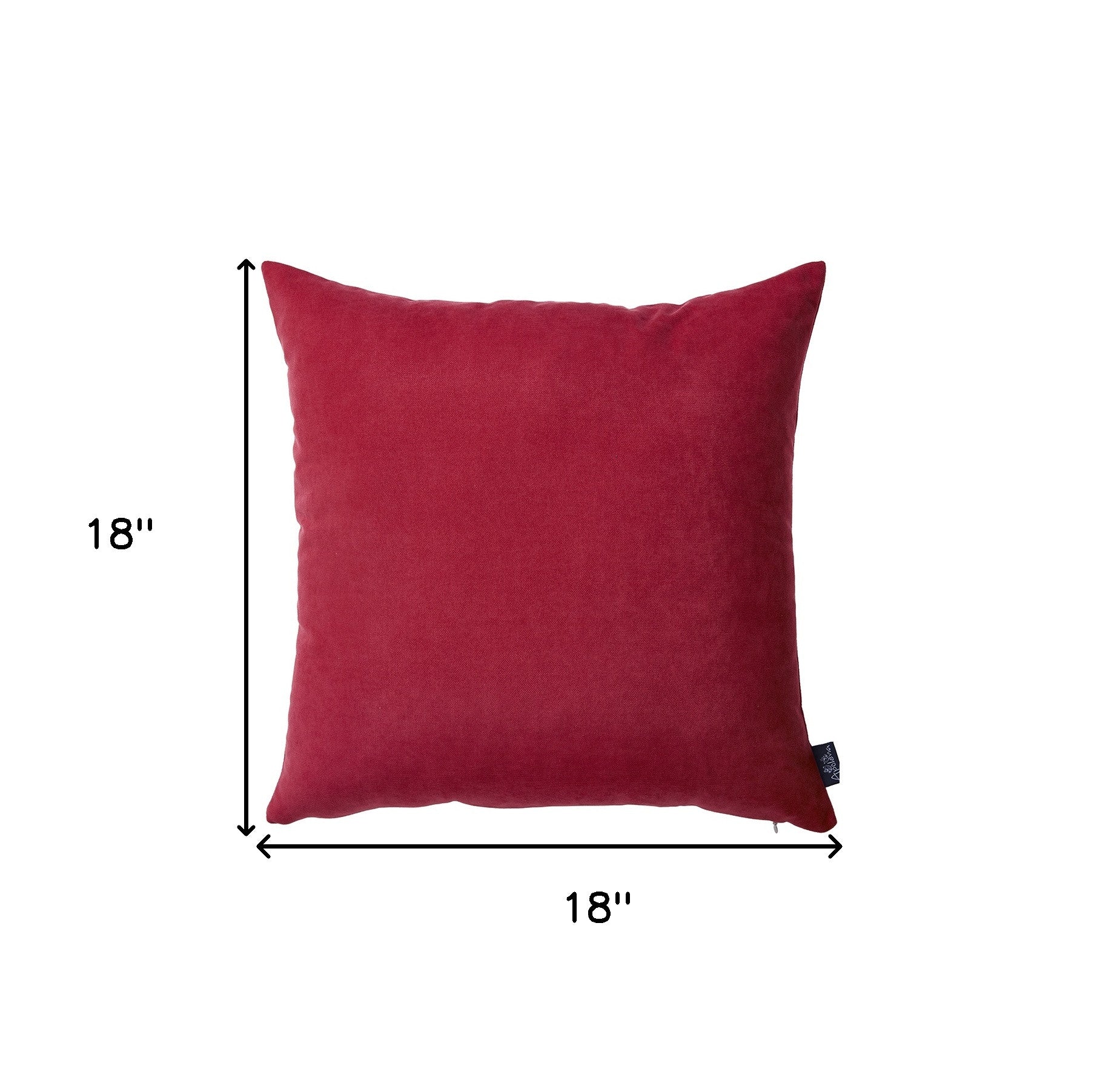 Set Of Two 18" X 18" Red Polyester Zippered Pillow Cover