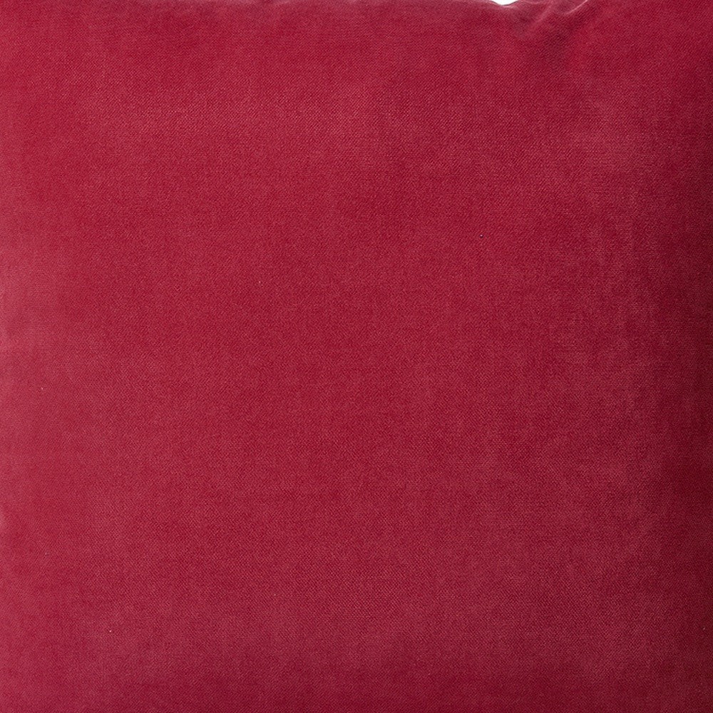 Set Of Two 18" X 18" Red Polyester Zippered Pillow Cover