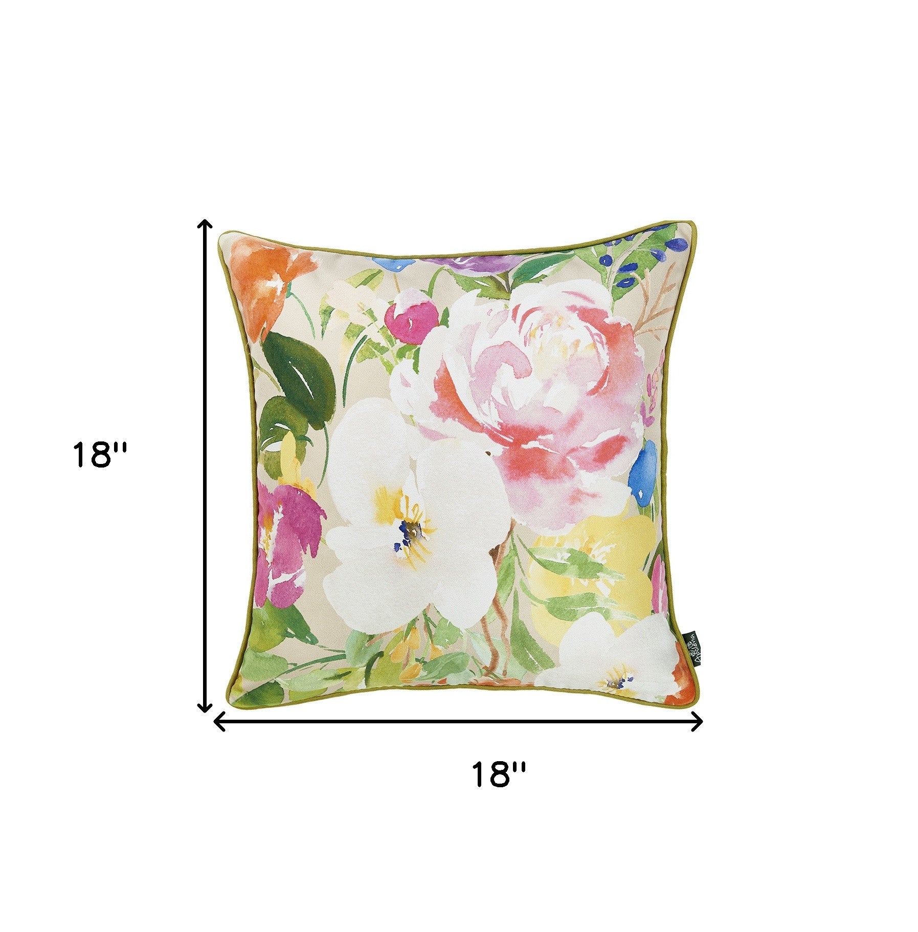 Watercolor Bouquet Decorative Throw Pillow Cover