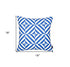 Blue And White Geometric Squares Decorative Throw Pillow Cover