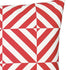 18" Red and White Geometric Throw Pillow Cover