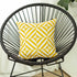 Yellow And White Geometric Squares Decorative Throw Pillow Cover