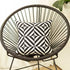 18" Black and White Geometric Throw Pillow Cover