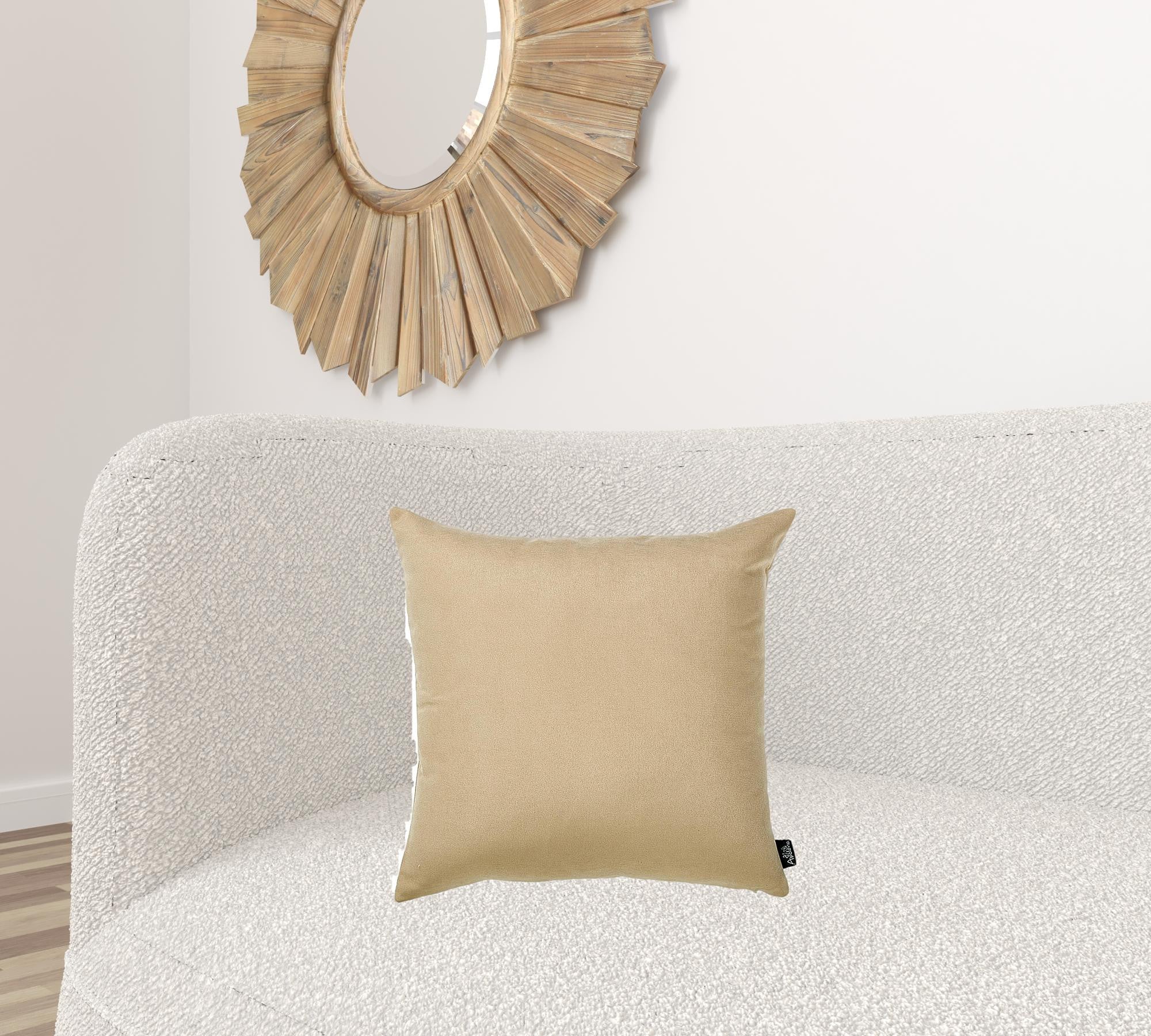 Set Of 2 Light Beige Brushed Twill Decorative Throw Pillow Covers