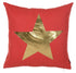 Gold And Red Center Star Decorative Throw Pillow Cover