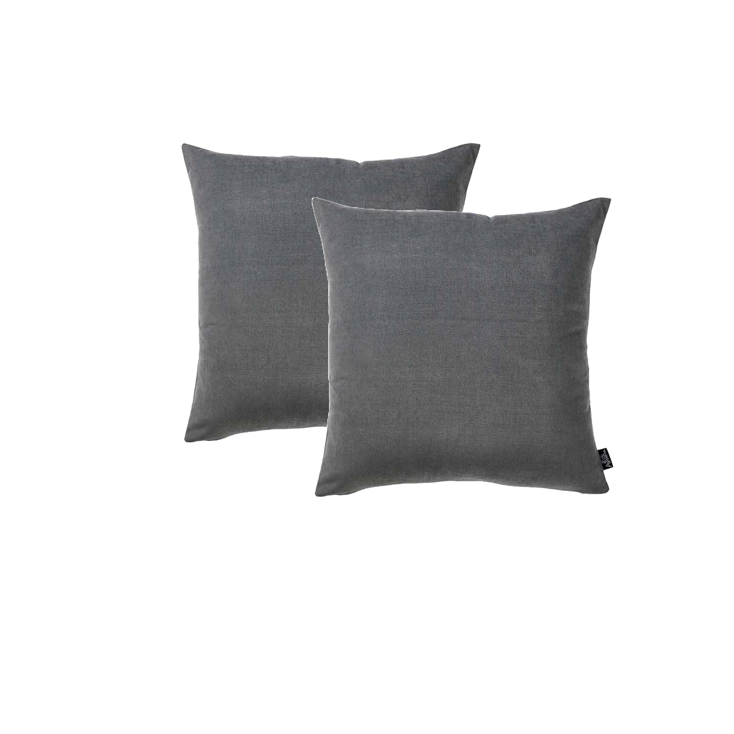 Set Of 2 Gray Brushed Twill Decorative Throw Pillow Covers