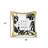 Exotic Palm Black White Yellow Decorative Throw Pillow Cover