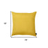 Set Of Two Yellow Brushed Twill Decorative Throw Pillow Covers