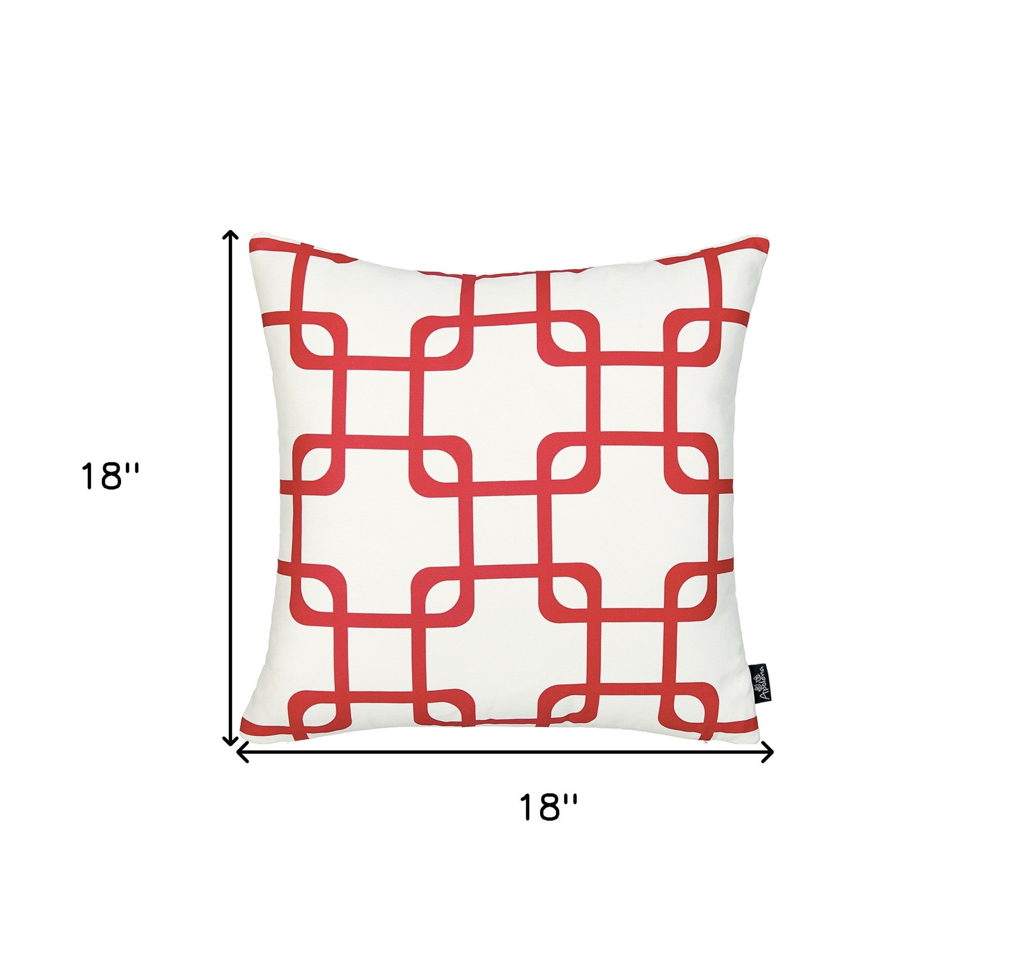 Red And White Geometric Squares Decorative Throw Pillow Cover