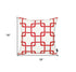 Red And White Geometric Squares Decorative Throw Pillow Cover