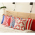 Red And White Geometric Squares Decorative Throw Pillow Cover