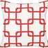 Red And White Geometric Squares Decorative Throw Pillow Cover