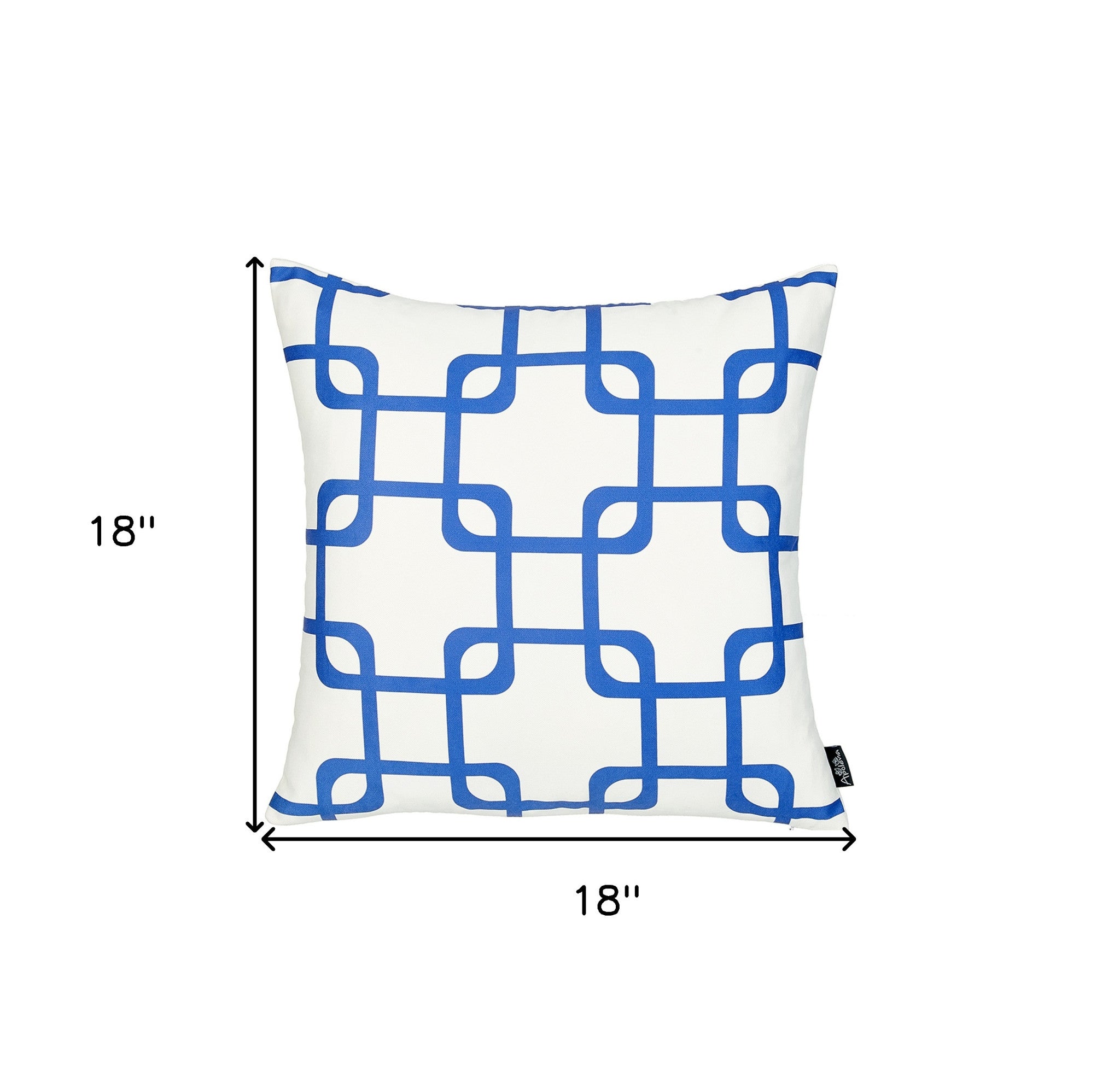 Blue And White Geometric Squares Decorative Throw Pillow Cover