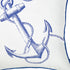 18" Blue And White Nautical Anchor Decorative Throw Pillow Cover