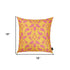 18"X18" Orange Ikat Decorative Throw Pillow Cover Printed