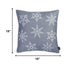 18" Silver Gray Holiday Snow Flakes Throw Pillow Cover