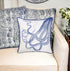 18" White And Blue Octopus Decorative Throw Pillow Cover