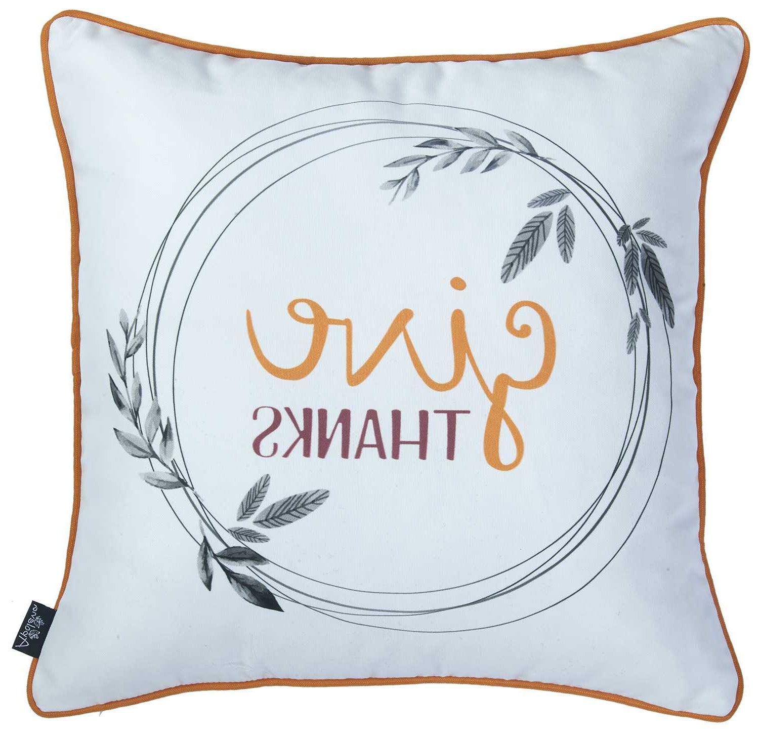 Give Thanks Square Printed Decorative Throw Pillow Cover